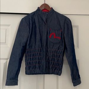Evisu denim jacket, women’s size L slim fit